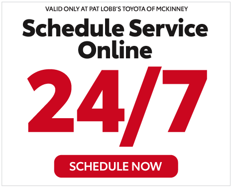VALID ONLY AT PAT LOBB'S TOYOTA OF MCKINNEY - We Thank YouFor Choosing Toyota of McKinney  20% OFF YOUR NEXT SERVICE* *Offer valid up to $100.00 max discount. Does not include tires. One coupon per person. Get Coupon Now