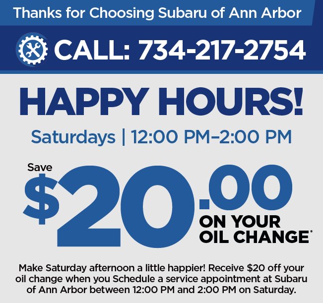 happy hours | save $20.00 on your oil change*