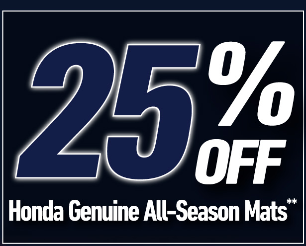 25% off Honda Genuine All-Season Mats