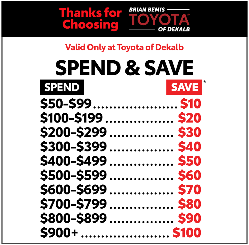 Thank you for choosing Toyota of Dekalb - Spend and Save