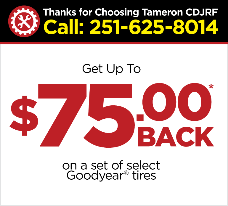 Get up to $75 back* on a set of select Goodyear tires