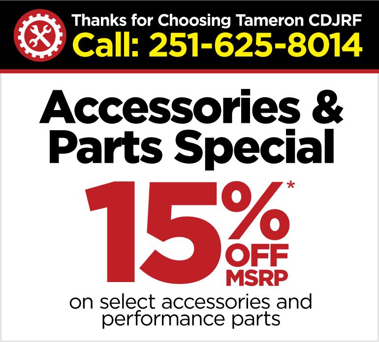 Accessories and Parts Special - 15% off MSRP