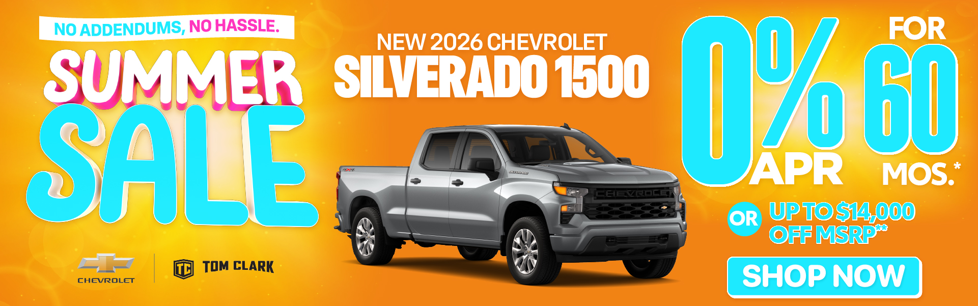 New 2026 Chevrolet Silverado 1500 0% APR for 60 mos or up to $14,000 off MSRP