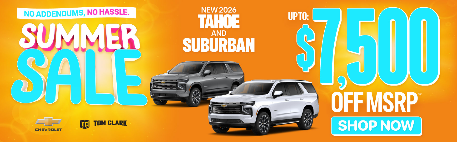 New 2026 Chevrolet Tahoe and Suburban up to $7,500 Off MSRP*