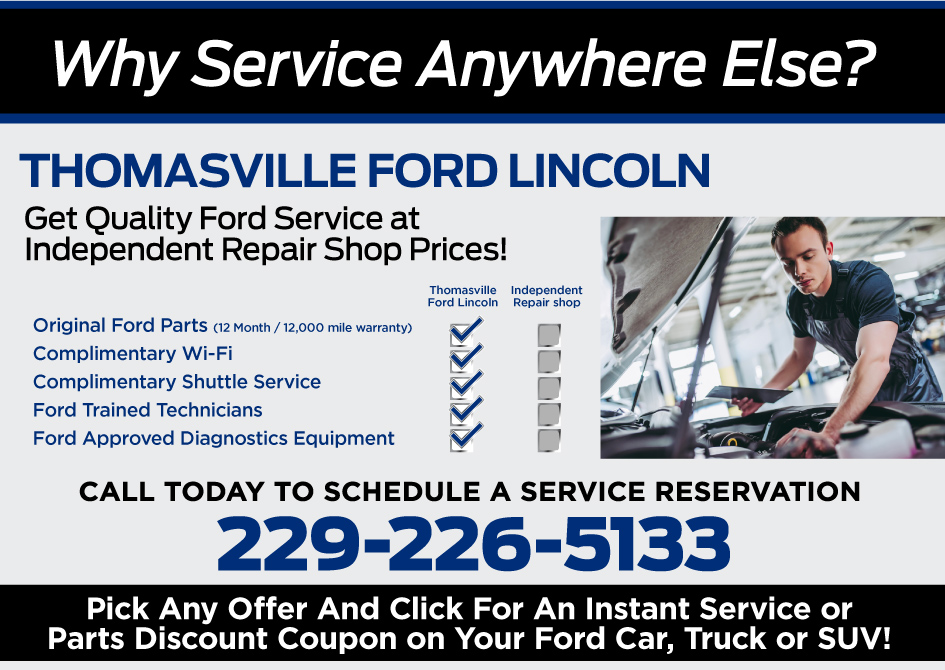 Thomasville Ford - Call Today to Schedule a Service Reservation: 229-226-5133