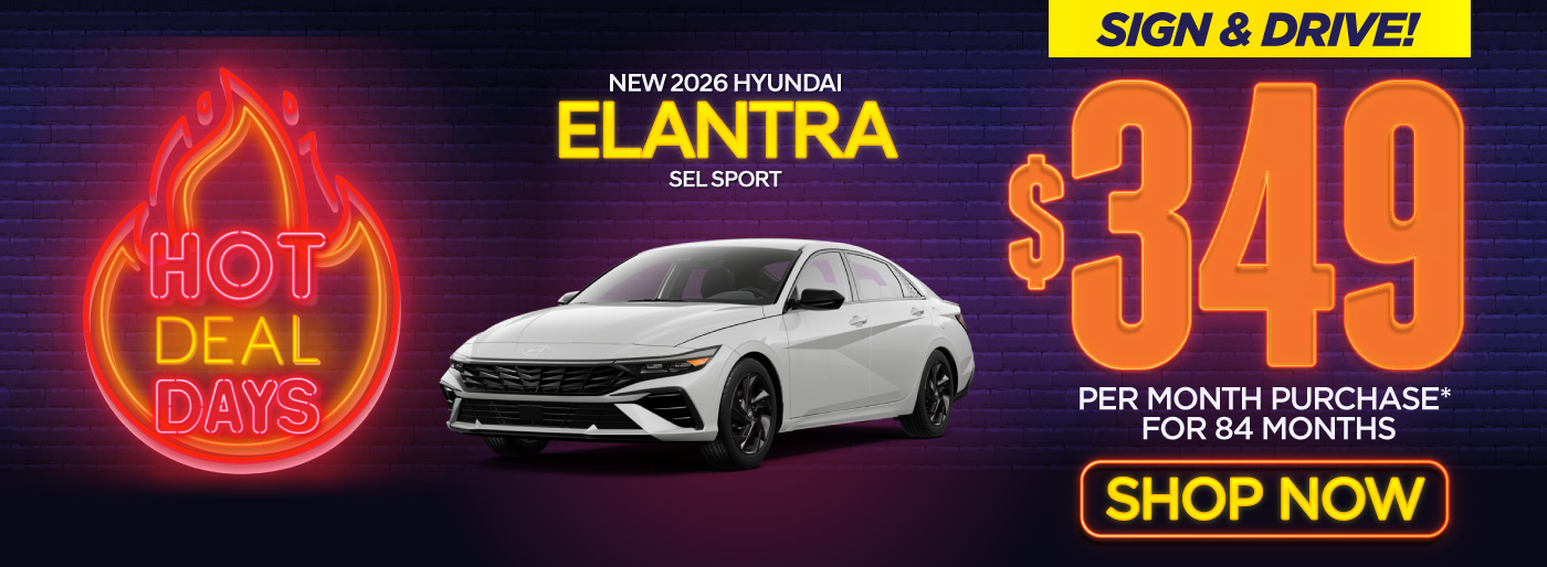 New 2026 Hyundai Elantra SEL Sport - Sign & Drive | $349 per month purchase* for 84 months - Shop Now