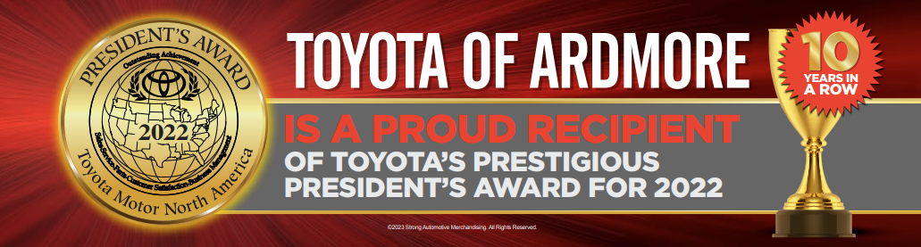 Toyota of Ardmore Presidents award
