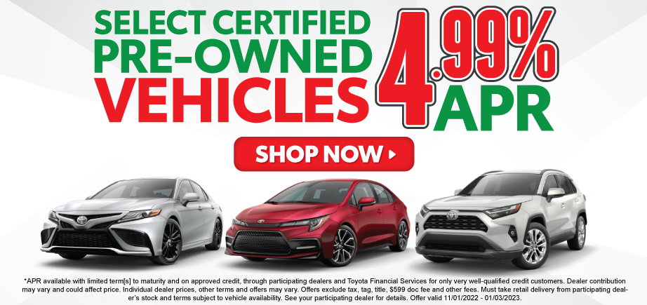 Select Certified Pre-Owned Vehicles - 4.99% APR - Shop Now