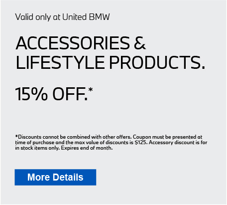 Valid only at United BMW. BMW OEM Floor Mats 15% Off. Click here for details.