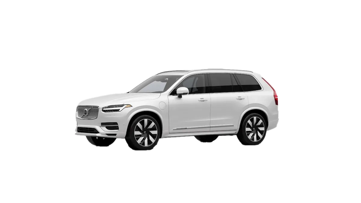 Crystal White 2024 Volvo XC90 facing left with no background