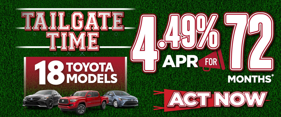 3.75% APR for up to 72 months on 12 Toyota Models* - ACT NOW