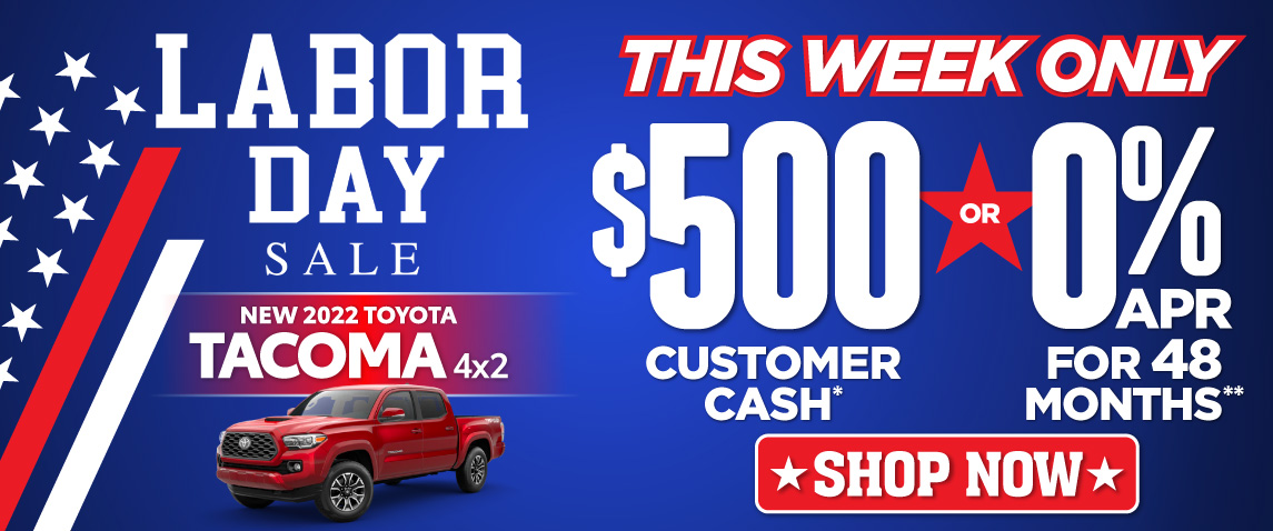 0% APR for up to 48 months on new 2022 Toyota Tacoma* - ACT NOW