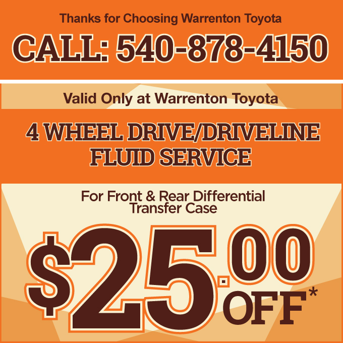 4 Wheel Drive Fluid Service $25 Off