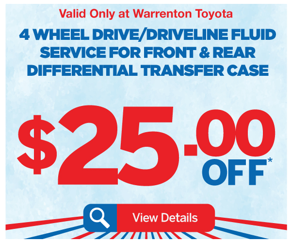 4 Wheel Drive/Driveline Fluid Service - $25 Off*