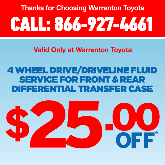 4 Wheel Drive Fluid Service $25 Off