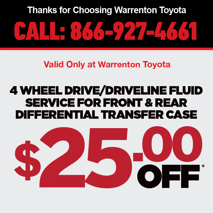 4 Wheel Drive Fluid Service $25 Off