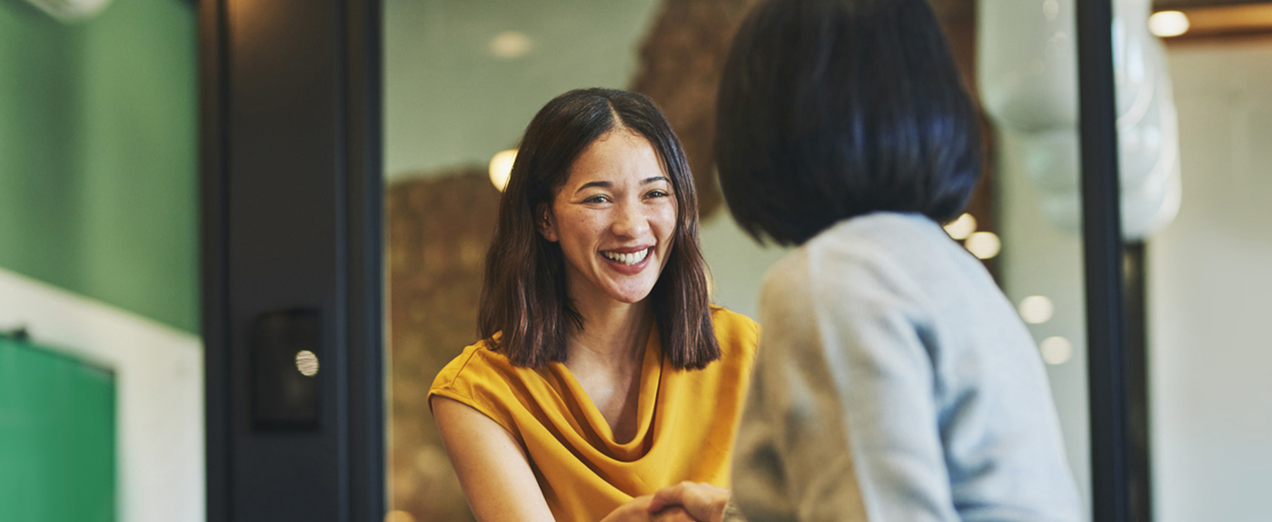 smiling customer